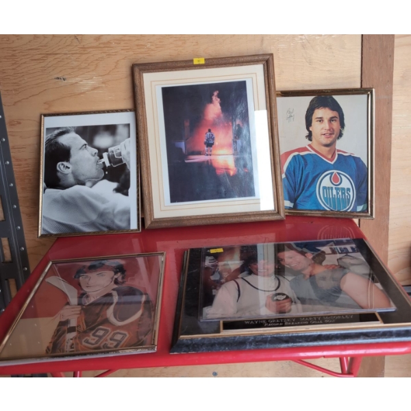 Gretzky, Messier, Coffey and Picture of Gretz with Goal scoring record