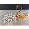 Image 1 : Gorgeous Glass Swan Bowl and Collectable Vintage Chinese Porcelain Cups