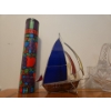 Image 5 : Adorable Metal and Stained Glass Boat, Crystal (Tallest 12T), 'Tiffany Crystal Matches' 