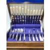 Image 1 : Cutlery Box 17 W, 12 D, 6.5 T & Flatware: Community Plate, SCC, Rogers Bros., W.M Rogers, R.Wallace 