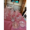 Image 2 : set of crystal glasses wine decanter coloured crystal vases and other small serving trays and dishes
