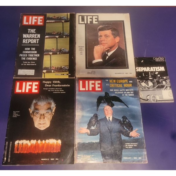 Life Magazine 1963 Featuring  John F. Kennedy, Life Magazine 1964 'The Warren Report' & More 