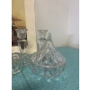 Image 3 : Collection of crystal cut-glass items, toothpick holder, decanter, vase, and candlestick holders. An
