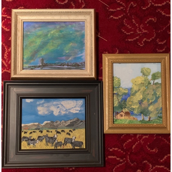 Local Original Oil on Board Paintings, Country Themed - Largest 15x13 