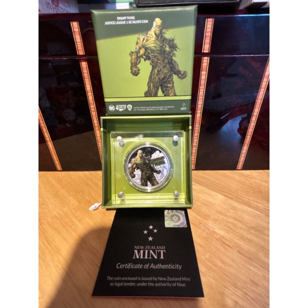 SWAMP THING 2021 1 OZ PURE SILVER PROOF COLORED COIN 