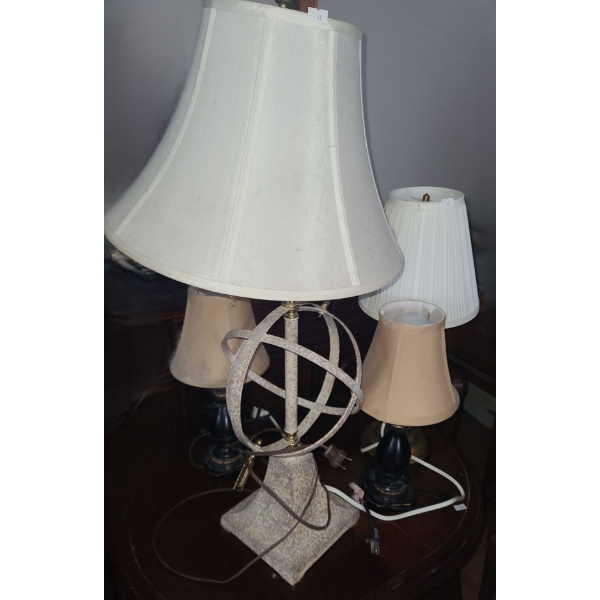 Group of 4 Lamps- Tallest with Intertwined Circles: 30 T 