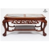Image 4 : Chinese Carved Hardwood And Marble-Inset Coffee Table Early 20th Century 18''D, 38''W, 18''H INCHES.