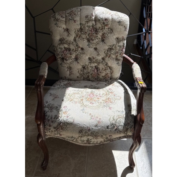 Gorgeous Floral Antique Style Chair; 26In Wide, 37In Tall