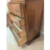 Image 7 : Hall Strathroy Solid Oak Tallboy Chest of Drawers with Brass Hardware