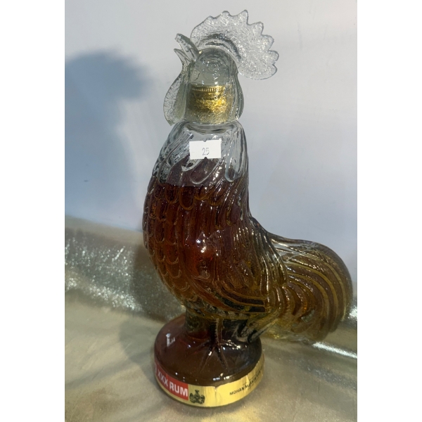 Kenya King XXX Rum Glass Rooster Decanter
