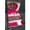 Image 2 : Silverplate 1847 Rogers Cutlery and Wooden Box 15 W, 11.5 D, 7 T 