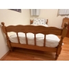 Image 2 : Twin Wood Bed Frame With Turned Details and Matching Wood DesK With Drawers NEED TLC