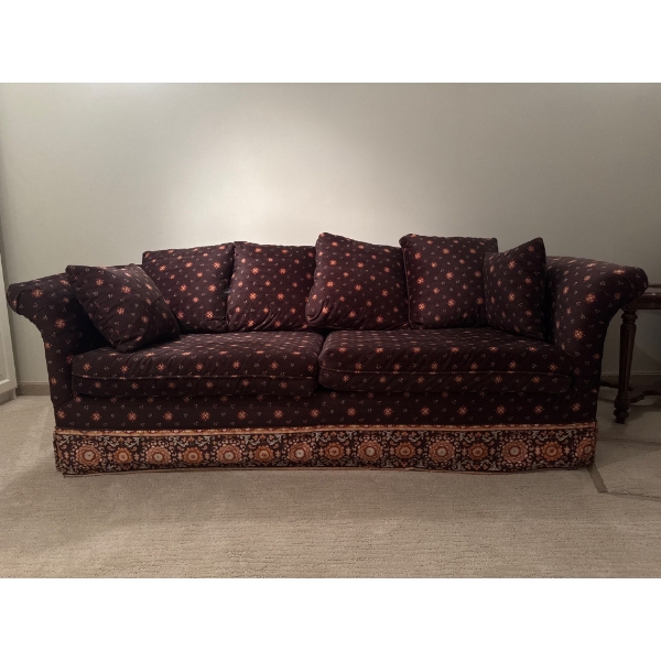 Fabric Couch 1970s 76L x 37D x 25T