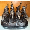 Image 4 : Remington "Coming Through The Rye"Bronze Statue On Marble Base 12W x 11T