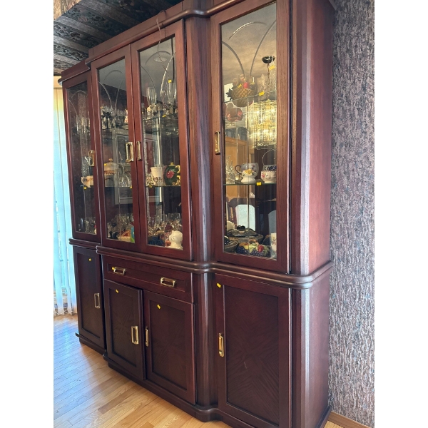 Large Solid Wood China Cabinet, Contents NOT Included - 75W, 18D, 80T