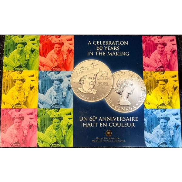 2012 $20 Diamond Jubilee Fine Silver Coin 7.96 Grams