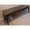 Image 4 : Dark Oak Vintage Coffee Table with Brass Handle Accents
