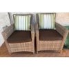 Image 2 : GlucksteinHome Wicker Outdoor Chairs with Cushions