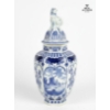 Image 1 : Royal Sphinx Delft Holland Foo Dog Jar,  20th Century. 15'IN H