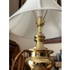 Image 4 :  pair of matching brass lamps with nice white shades . 