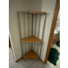 Image 1 : Wood and Metal Corner Shelf 61Hx26Wx18D