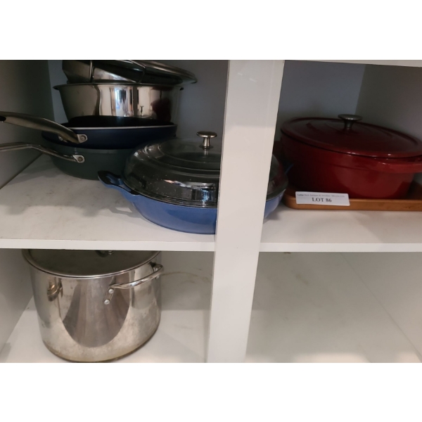 Cooking Pots Including: The Rock and Staub Frying Pans, Remy Oliver Red Casserole and More!