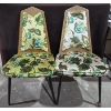 Image 1 : Pair of Retro Velvet Cushioned Seat Chairs (1 is Sun-Faded)