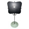 Image 4 : Lot: Iron Scrollwork Stand, Glass Candle Holders, Decorative Birdcage, Chalkboard Sign