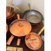 Image 2 : Antique Copperware Collection - Pots, Pans, Bowl, Measuring Cups, More 