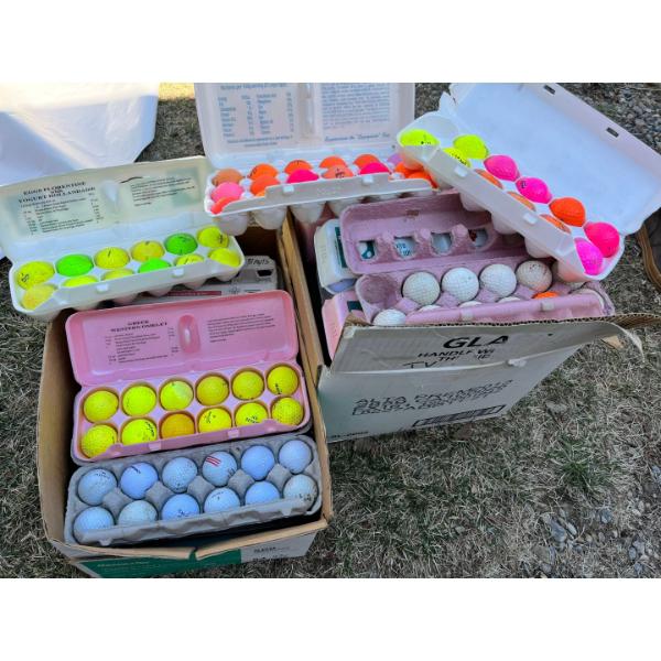 Balls, balls, and more balls. Lots of Golf balls. 

