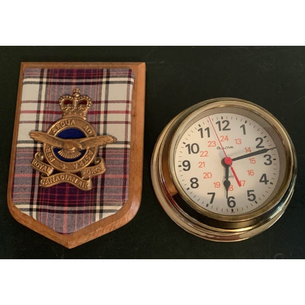 BULOVA Captains Clock Quartz w/ Airforce Code Of Arms 6x7