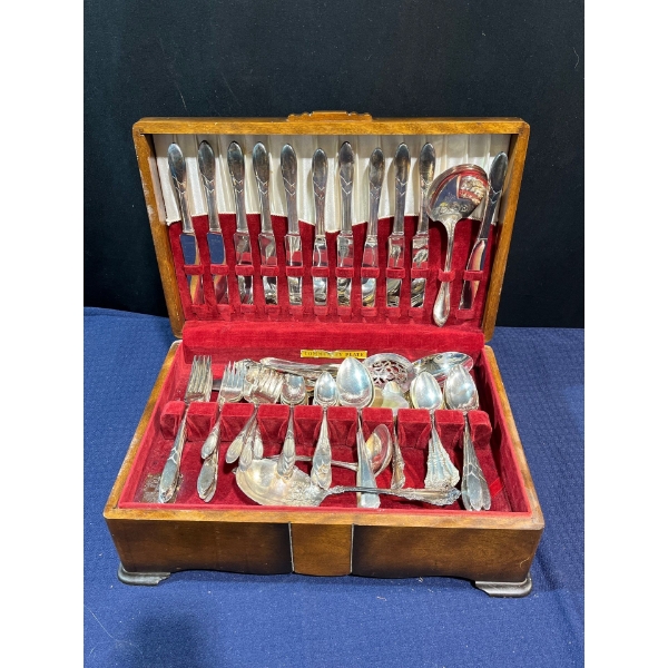 Silver Plated Flatware Set and Box