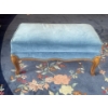 Image 1 : Vintage Blue Velvet Ottoman French Provincial 30x15