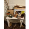 Wooden Utility Shelf Painted White 34 L , 29 T,  22 W also Includes: Garden Solar Lights and More!