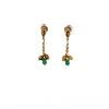Image 1 : 18KY Emerald & Diamond Drop Earrings 0.03CTW GH/I1-3