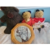 Image 1 : Pair of Paddington Bears  & Fluffy Brown Bear Plush Toy.  Hexagonal Framed Kuala Bear Needlepoint 