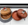 Image 2 : 2 Solid Wood Curling Rocks That Turn Into A Candy  Dish / Bowl 