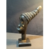 Image 4 : African Carved Wood Bust With Metal Accents