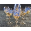 Image 2 : Hand Painted Czech Glass Decanter and 6 Glasses with Gold Trim