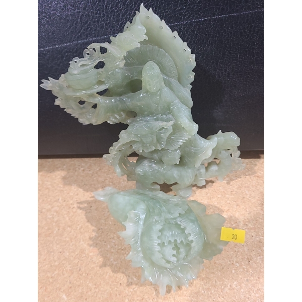 Jade Carvings: Figure 6 X 9 and Flower 4 X 7  