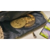 Image 7 : Vintage Jewelry and Collectibles Including Necklace, Brooches, and Stamps Tokens in Clutch Purse