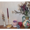 Image 2 : Galileo Thermometer, Wax Warmer, Pitcher 12 T, Tassel Candlesticks, Greenery- Tallest in Vase: 31 T