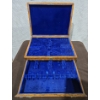Image 5 : Antique Wooden Case Blue Velvet Lined Anti Tarnish Interior