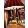 Image 3 : retro brass and marble three pedestal lamp with brass music notes lamp is 22 “ high