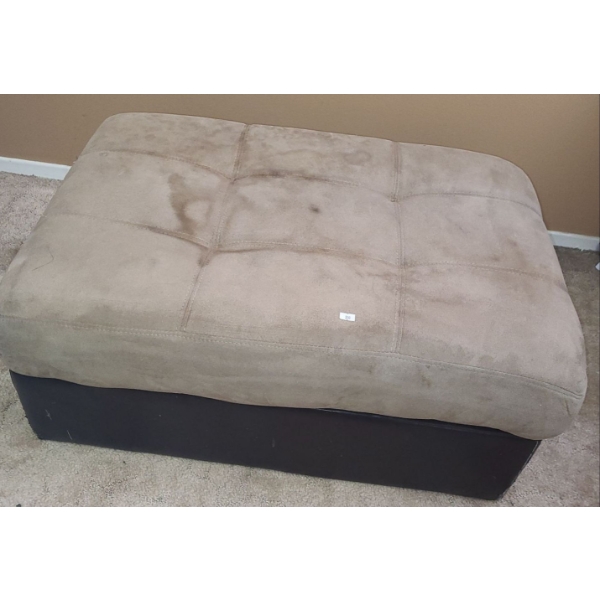 Faux Leather/ Suede Ottoman 34 W, 23 D, 14 T