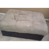 Image 1 : Faux Leather/ Suede Ottoman 34 W, 23 D, 14 T