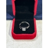 Image 2 : 1ct Round Moissanite with 12 Cubic Zirconium Chips Set in Sterling Silver Ring
