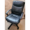 Image 3 : Faux Leather Desk Chair 25 W, 20 D, 41 T and Fabric Seat Foot Stool