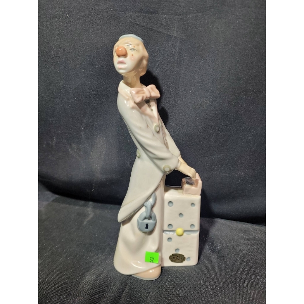 Casades Clown Figurine with Suitcase Made in Spain