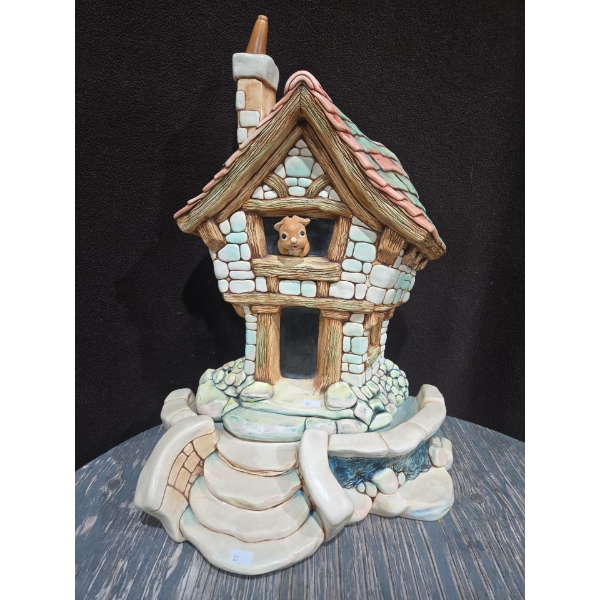 Large Pendelfin 2 Piece Hand Painted StoneCraft 21" Tall Decor